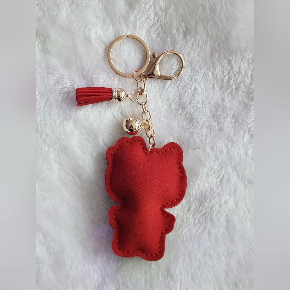 Hello Kitty Red Rhinestone Keychain Beautiful Bag Charm